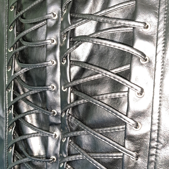Faux Leather Lace Up Skirt - Picture 7 of 9